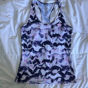 Rabbit Trai Amanda Basham Collection  - Purple and Black Mountain Patterned Tank